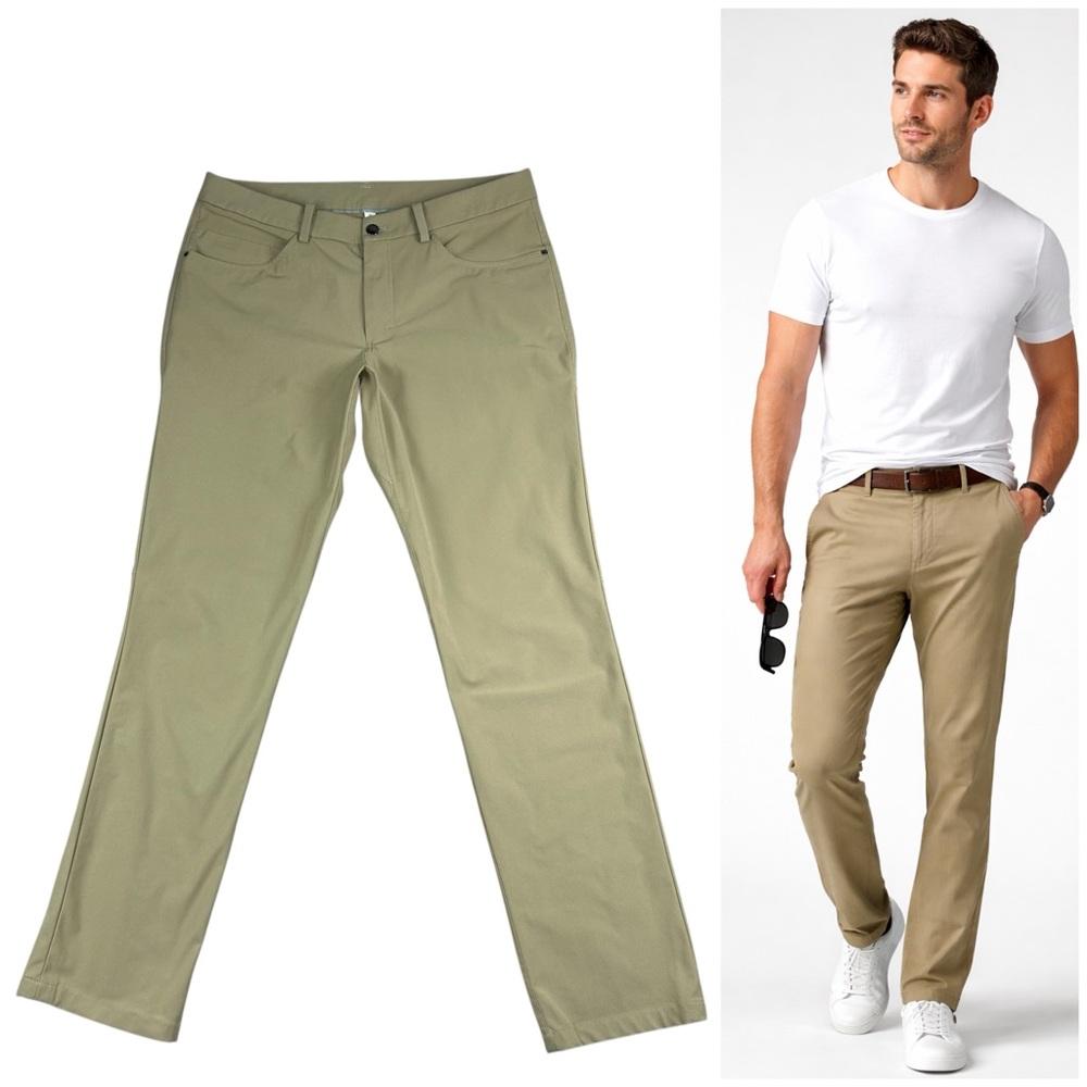 Lululemon ABC Commission Pants 34x33 Chinos Khakis Classic Fit Golf Stretch
